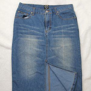 XOXO Denim Jean Women's Size 9/10 Blue Front Split Y2K‎ Comfort Boho